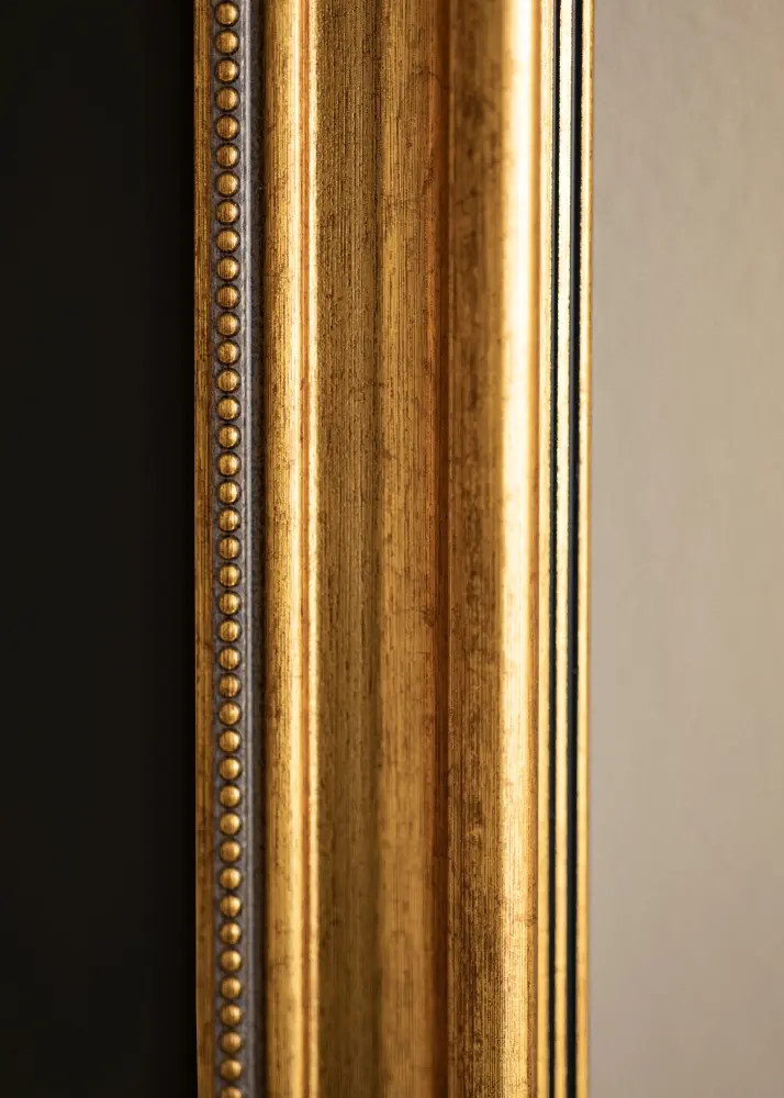 Moldura Rokoko Dourado 30x40 cm - Passe-partout Preto 21x29,7 cm (A4)