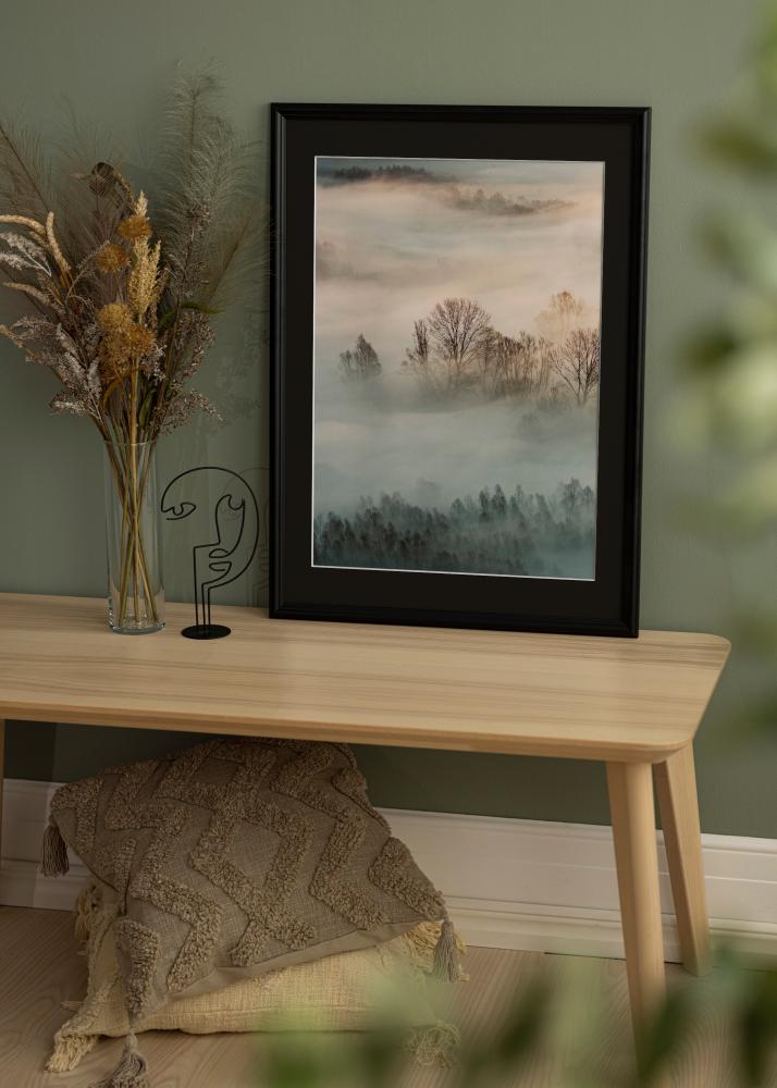 Moldura Siljan Preto 70x90 cm - Passe-partout Preto 60x80 cm