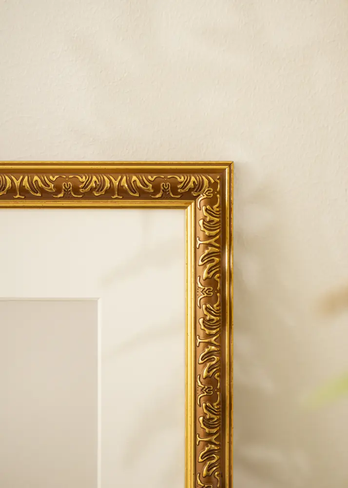 Moldura Swirl Vidro acrílico Dourado 40x50 cm