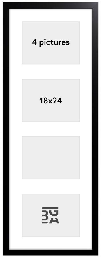 Moldura para colagem em madeira preta - 4 fotografias (18x24 cm)