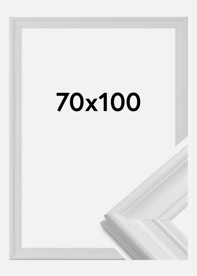 Moldura Mora Premium Vidro acrílico Branco 70x100 cm