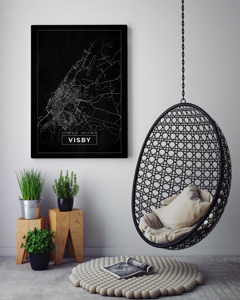 Mapa - Visby - Cartaz Preto