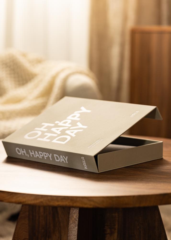 KAILA OH HAPPY DAY Grey - Coffee Table Photo Álbum (60 Preto Páginas)