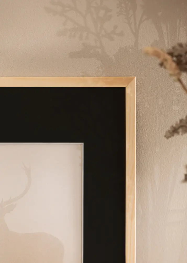 Moldura Galant Pinho 30x40 cm - Passe-partout Preto 21x29,7 cm (A4)