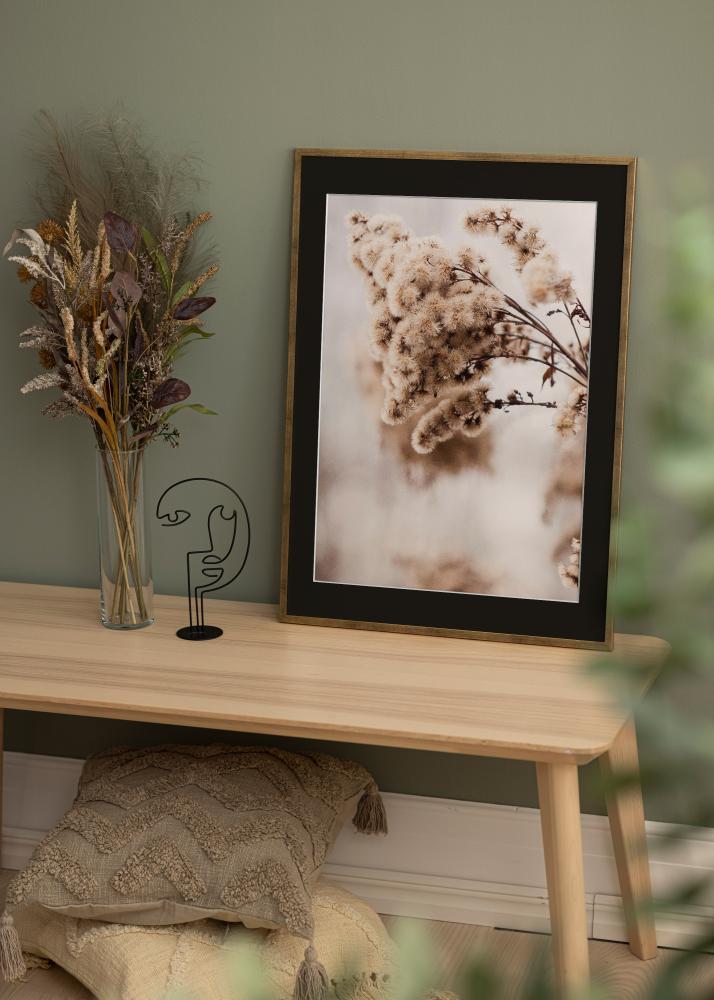 Moldura Galant Dourado 40x50 cm - Passe-partout Preto 12x16 inches