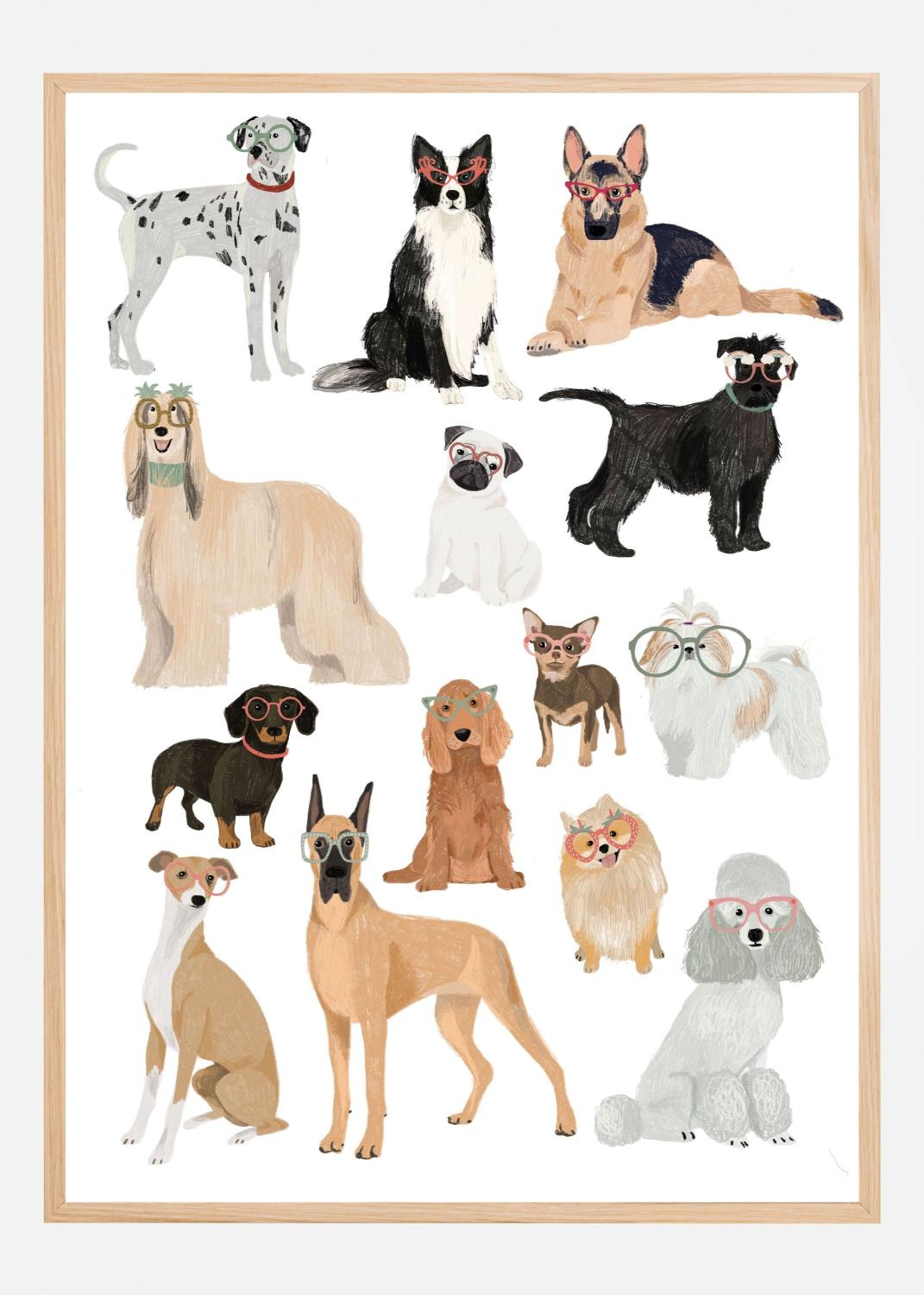Product Image for Dogs in glasses Print Póster (21x29.7 cm (A4))