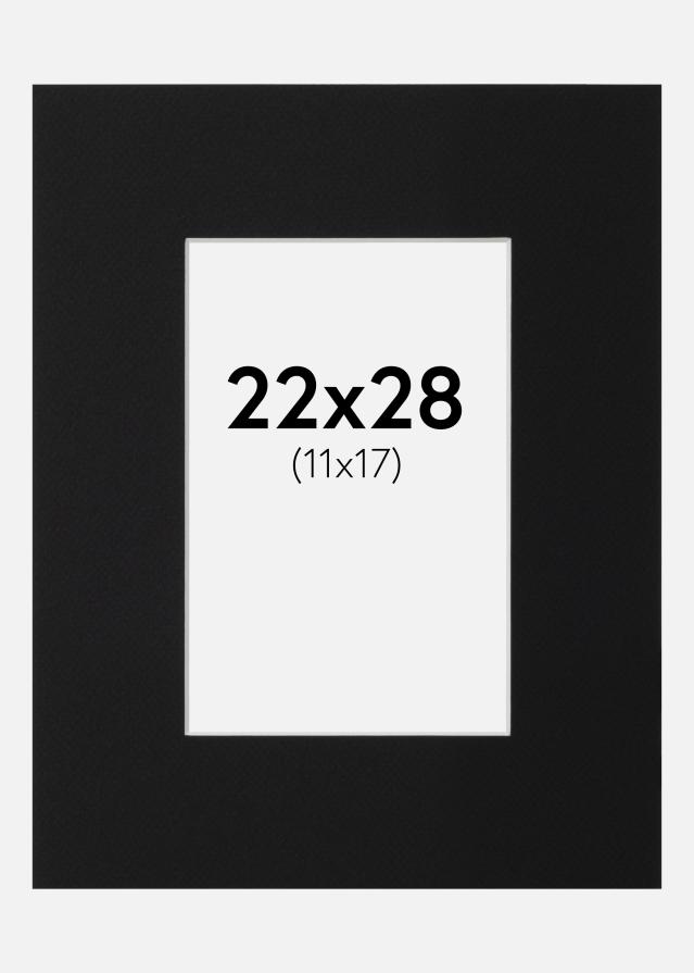 Passe-partout Preto Padrão (Bordo interior branco) 22x28 cm (11x17)