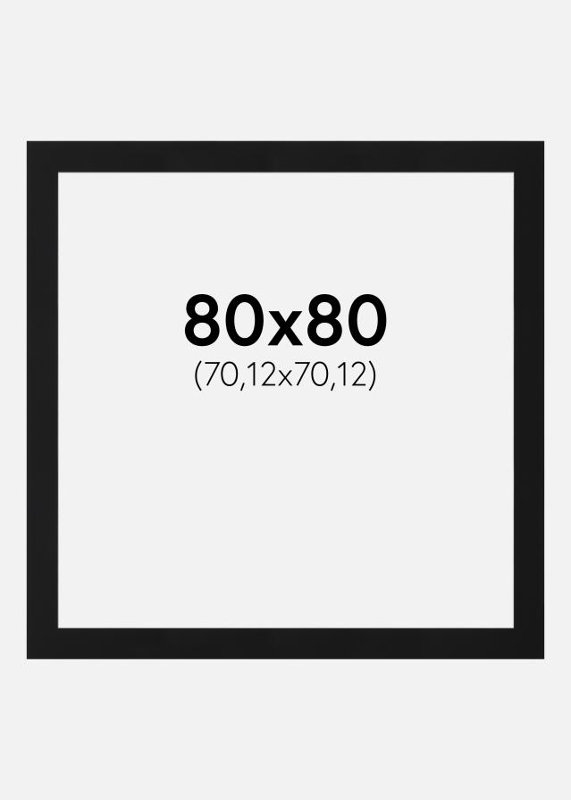 Passe-partout Preto Padrão (Bordo interior branco) 80x80 cm (70,12x70,12)