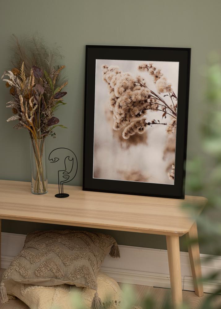 Moldura Galant Preto 40x40 cm - Passe-partout Preto 32x32 cm