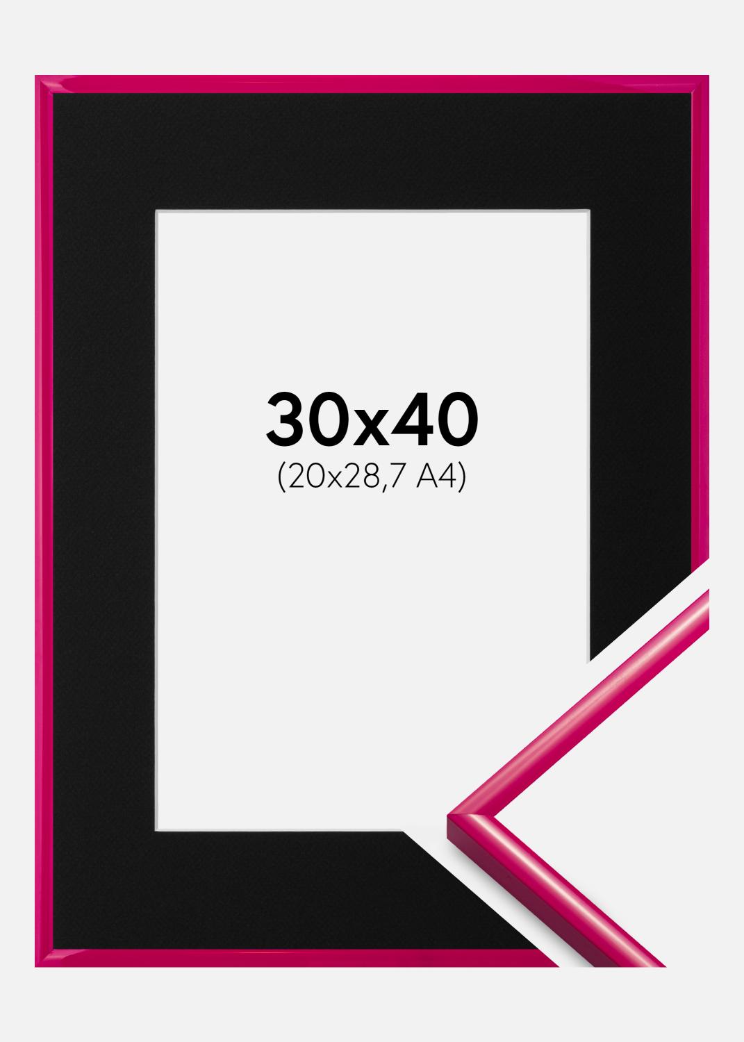 Product Image for Moldura New Lifestyle Rosa-escuro 30x40 cm - Passe-partout Preto 21x29,7 cm (A4)