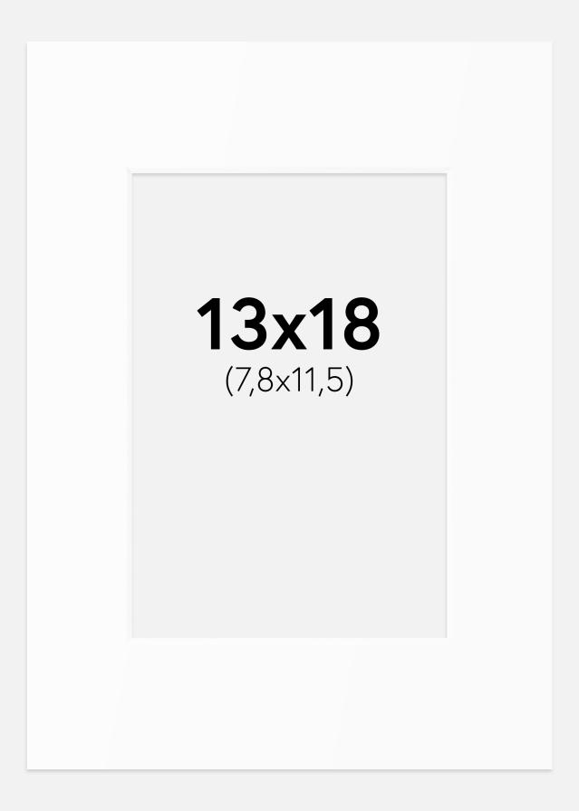 Passe-partout Branco Padrão (Bordo interior branco) 13x18 cm (7,8x11,5)