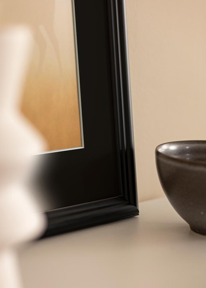 Moldura Siljan Preto 70x90 cm - Passe-partout Preto 60x80 cm