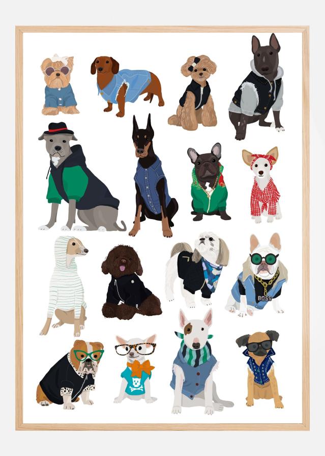 Cool Dog Print Póster