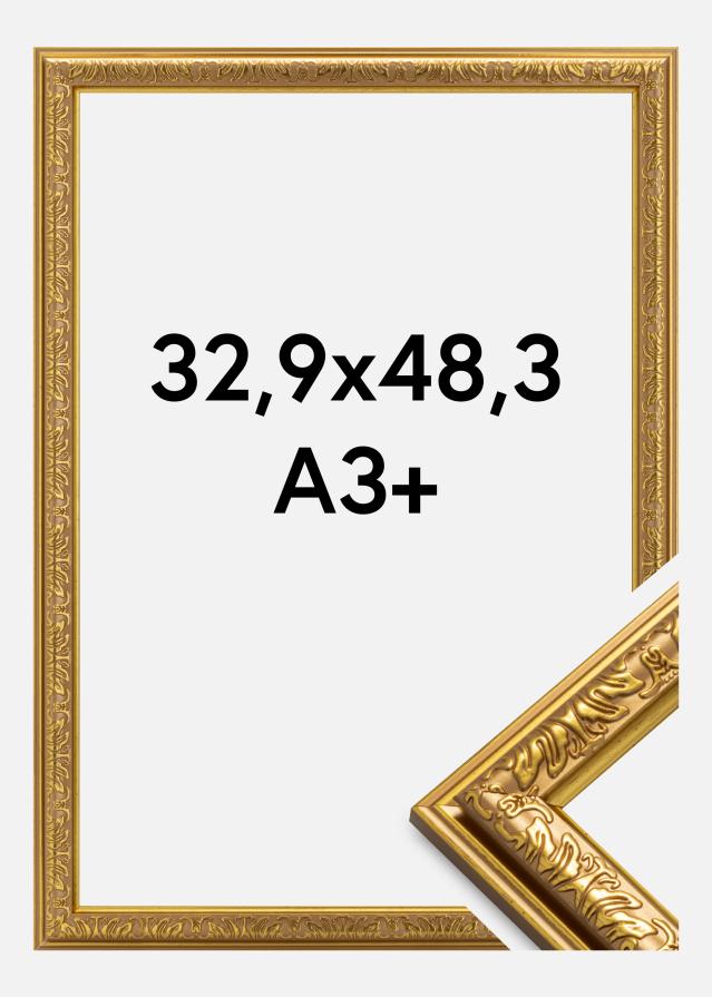 Moldura Nostalgia Vidro acrílico Dourado 32,9x48,3 cm (A3+)