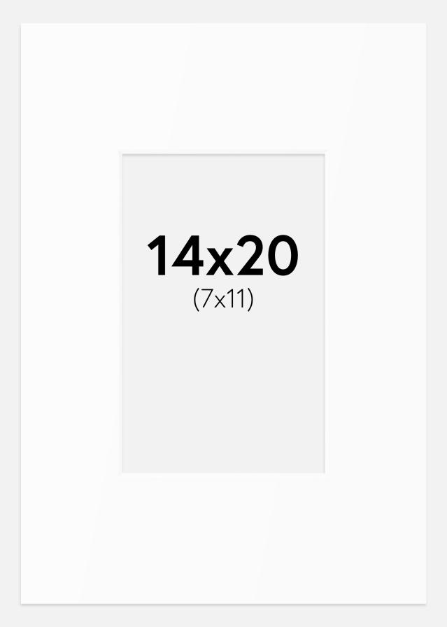 Passe-partout Branco Padrão (Bordo interior branco) 14x20 cm (7x11)