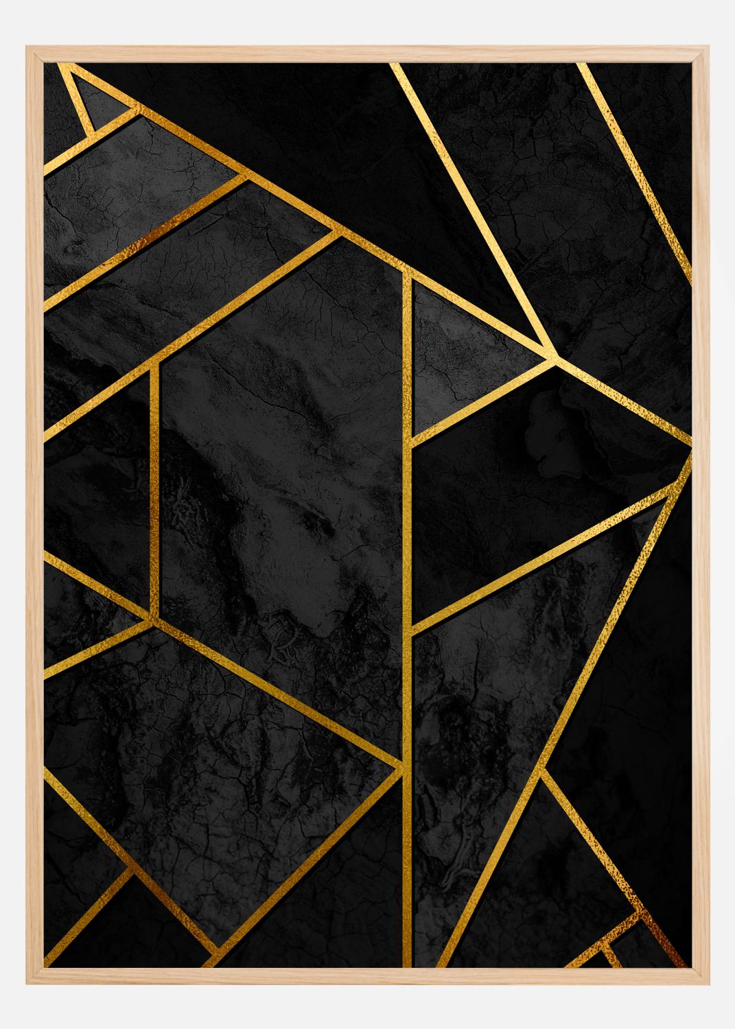 Product Image for Gold &amp; Black Marble Póster (21x29.7 cm (A4))