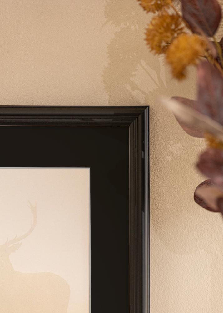 Moldura Siljan Preto 70x90 cm - Passe-partout Preto 60x80 cm