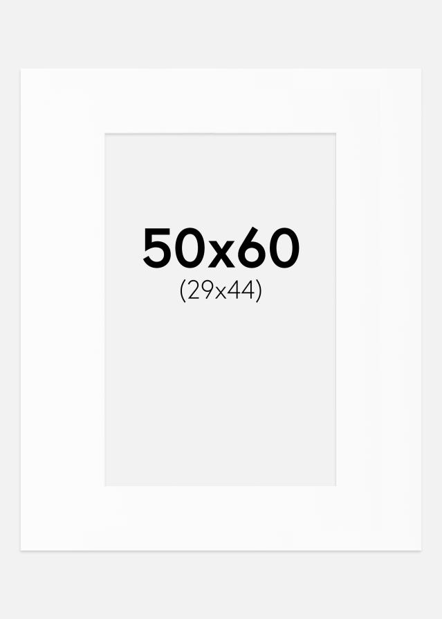 Passe-partout Branco Padrão (Bordo interior branco) 50x60 cm (29x44)