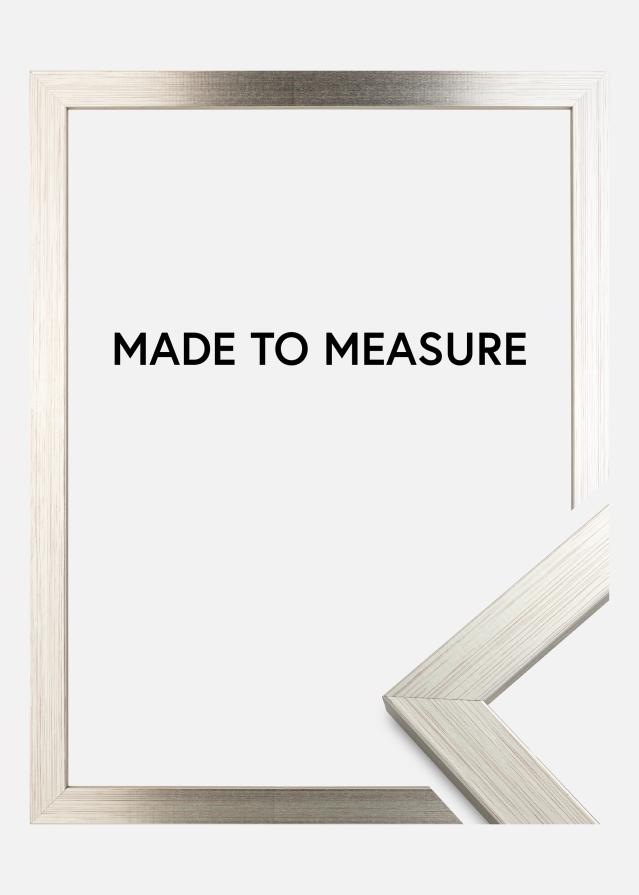 Moldura Prateado Wood - Tamanho personalizável