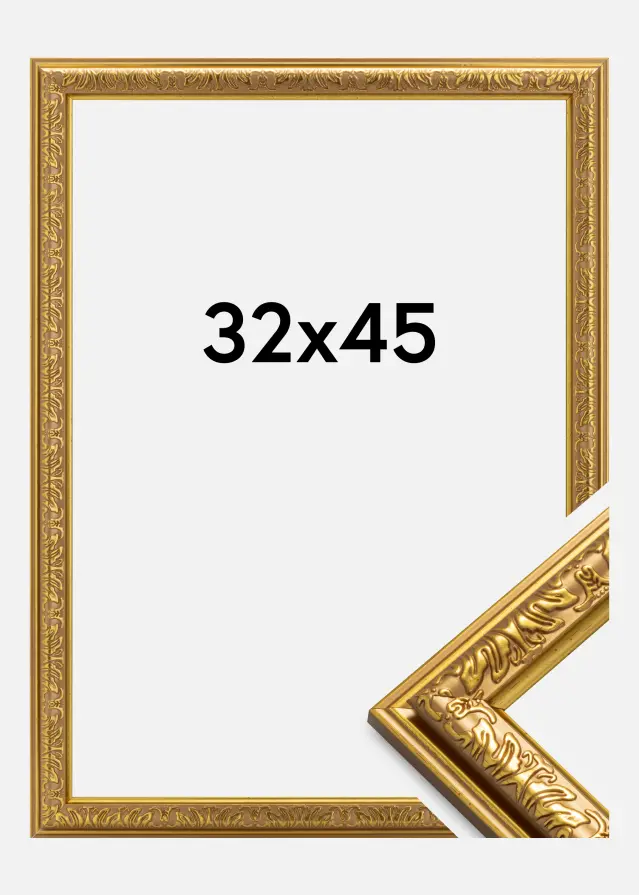 Moldura Nostalgia Vidro acrílico Dourado 32x45 cm