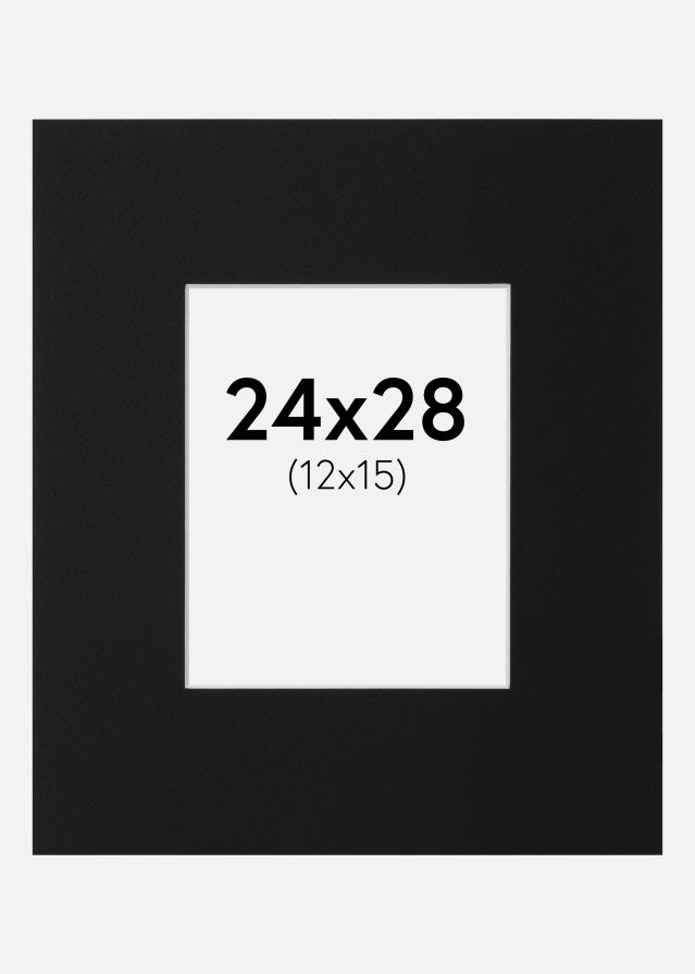 Passe-partout Preto Padrão (Bordo interior branco) 24x28 cm (12x15)