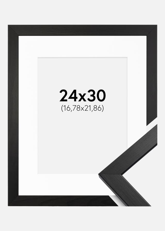 Moldura Stilren Preto 24x30 cm - Passe-partout Branco 7x9 inches