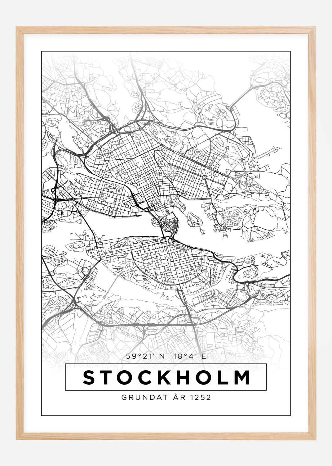Product Image for Mapa - Estocolmo - Cartaz Branco (21x29.7 cm (A4))