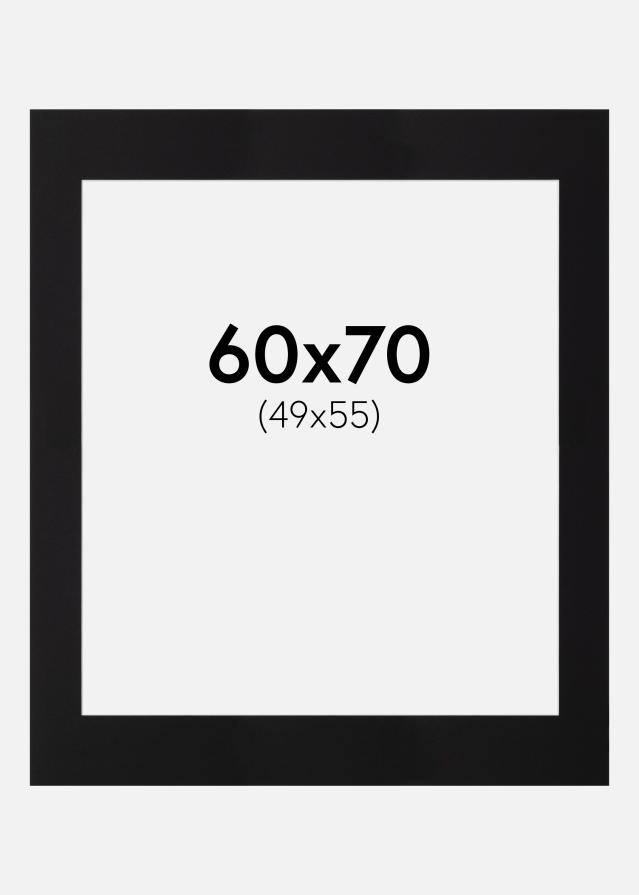 Passe-partout Preto Padrão (Bordo interior branco) 60x70 cm (49x55)