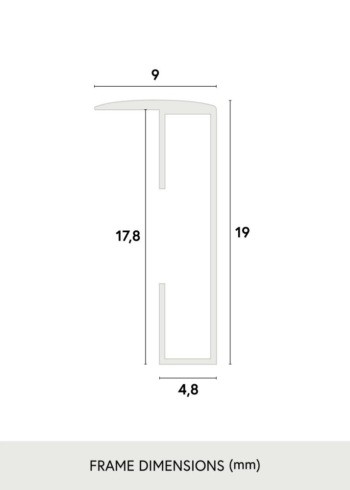 Moldura Alumínio Vidro acrílico Preto 70x100 cm