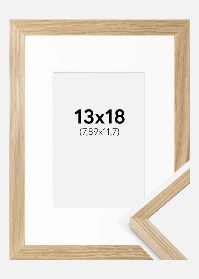 Moldura Soul Oak Veneer 13x18 cm - Passe-partout Branco 3,5x5 inches