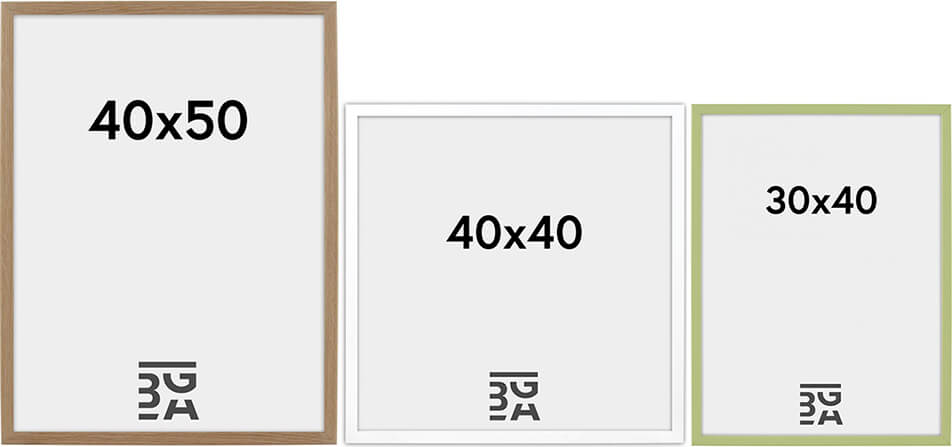 Ram i ek, vit ram, grön ram